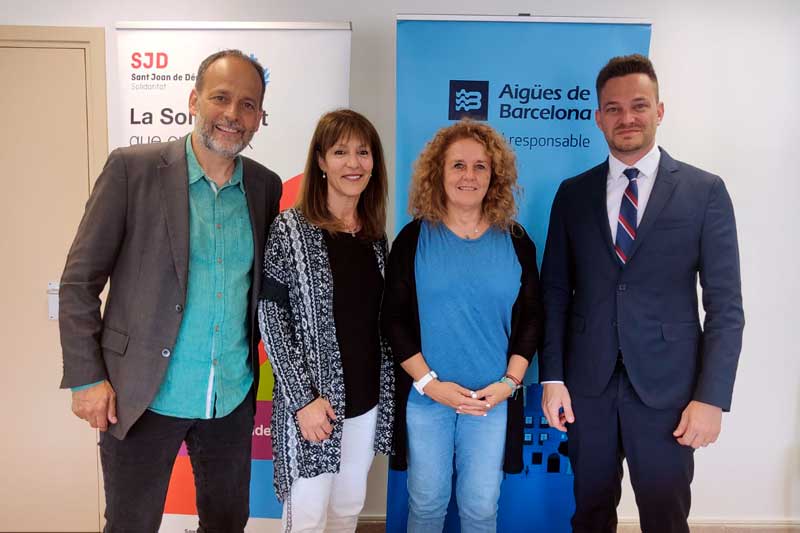 Signatura del nou acord entre l'Obra Social de Sant Joan de Déu, el Parc Sanitari SJD i Aigües de Barcelona pel programa 'Ocupa't'