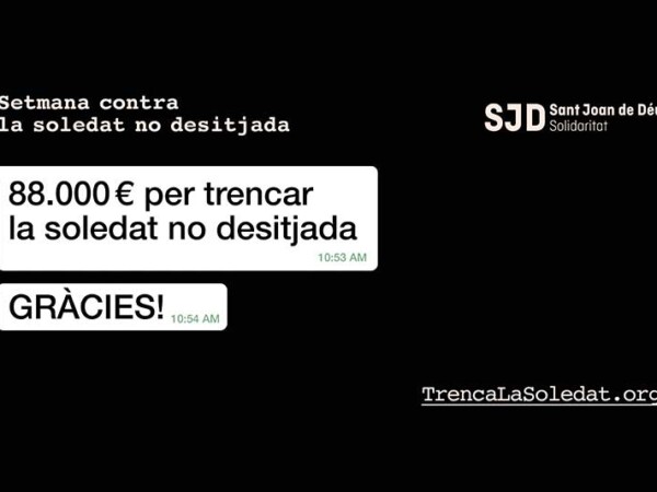Cartell que dona les gràcies pels 88.000 € captats