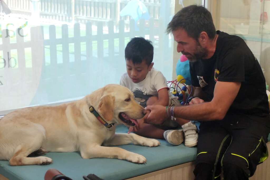 Unidad de salud bucodental del Hospital SJD Zaragoza con Zeta, la perra de terapia con animales.